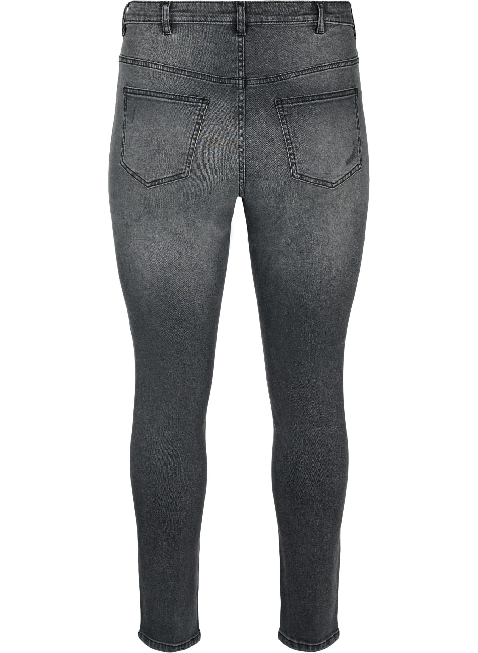 Zizzi Tyk&ouml;istuvat farkut kulutuksilla, Grey Denim, Packshot image number 1