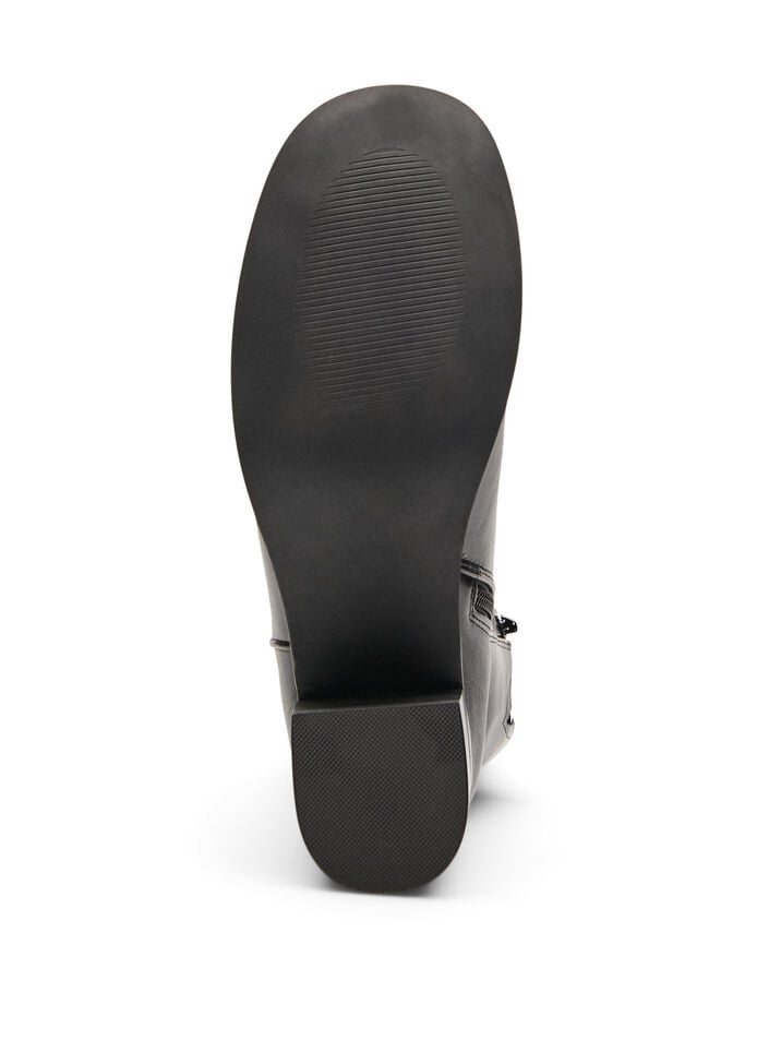 Leveälestiset - Nilkkuri pyöreällä kärjellä ja tolppakorolla, Musta, Packshot image number 3