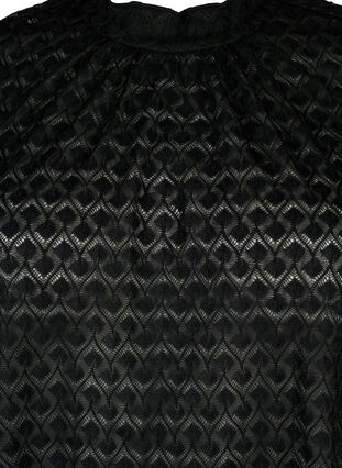 Pitkähihainen pusero, jossa on kuvioitu tekstuuri, Black, Packshot image number 2
