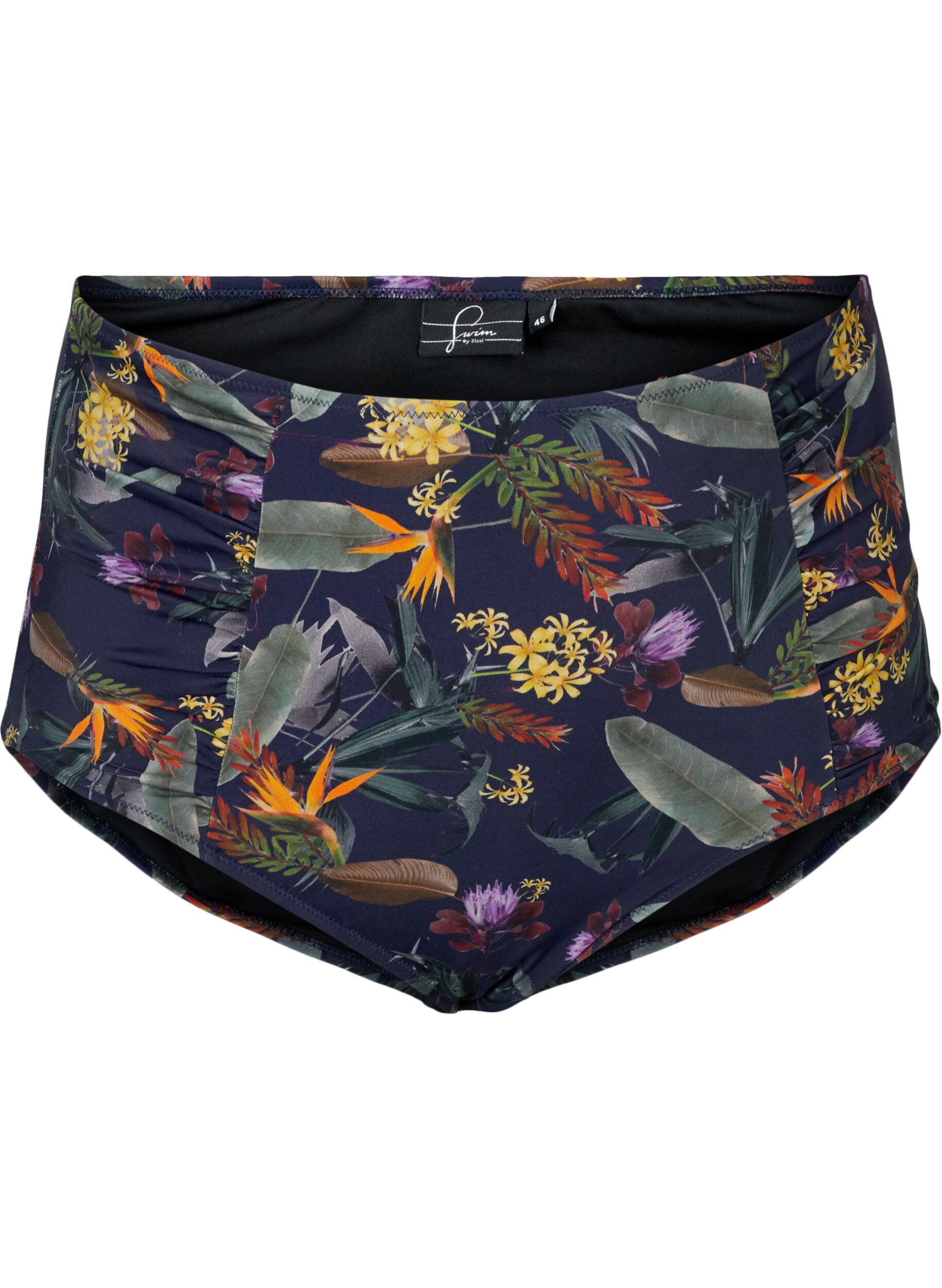 Zizzi Korkeavy&ouml;t&auml;r&ouml;inen bikinialaosa kuosilla , Night Sky Flower, Packshot image number 0