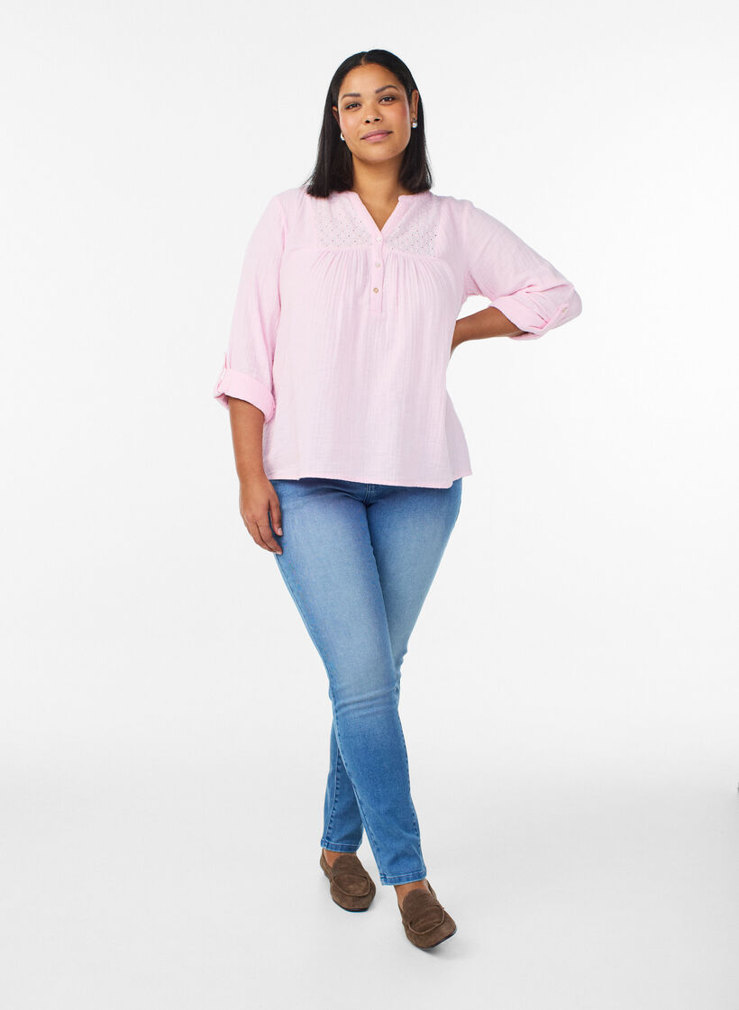 Slim fit Emily-farkut normaalilla vy&ouml;t&auml;r&ouml;ll&auml;, Sininen, Model image number 0