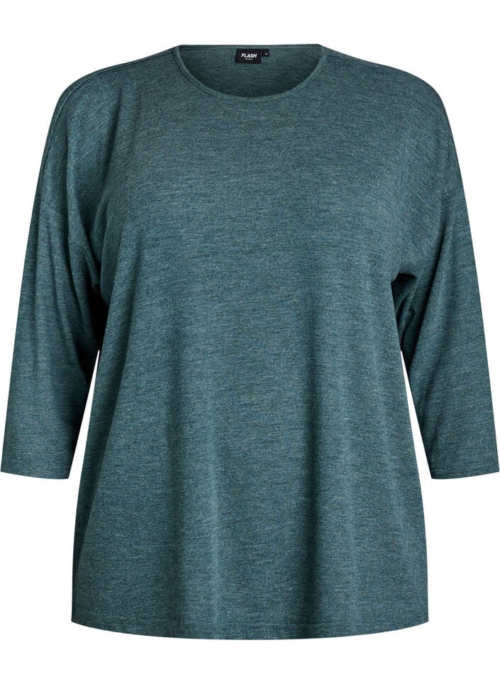 Jersey -pusero 3/4-hihoilla, Vihre&auml;, Packshot image number 0