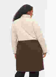 Pitkä tikattu takki värikaistaleella, Black Coffee Comb, Model