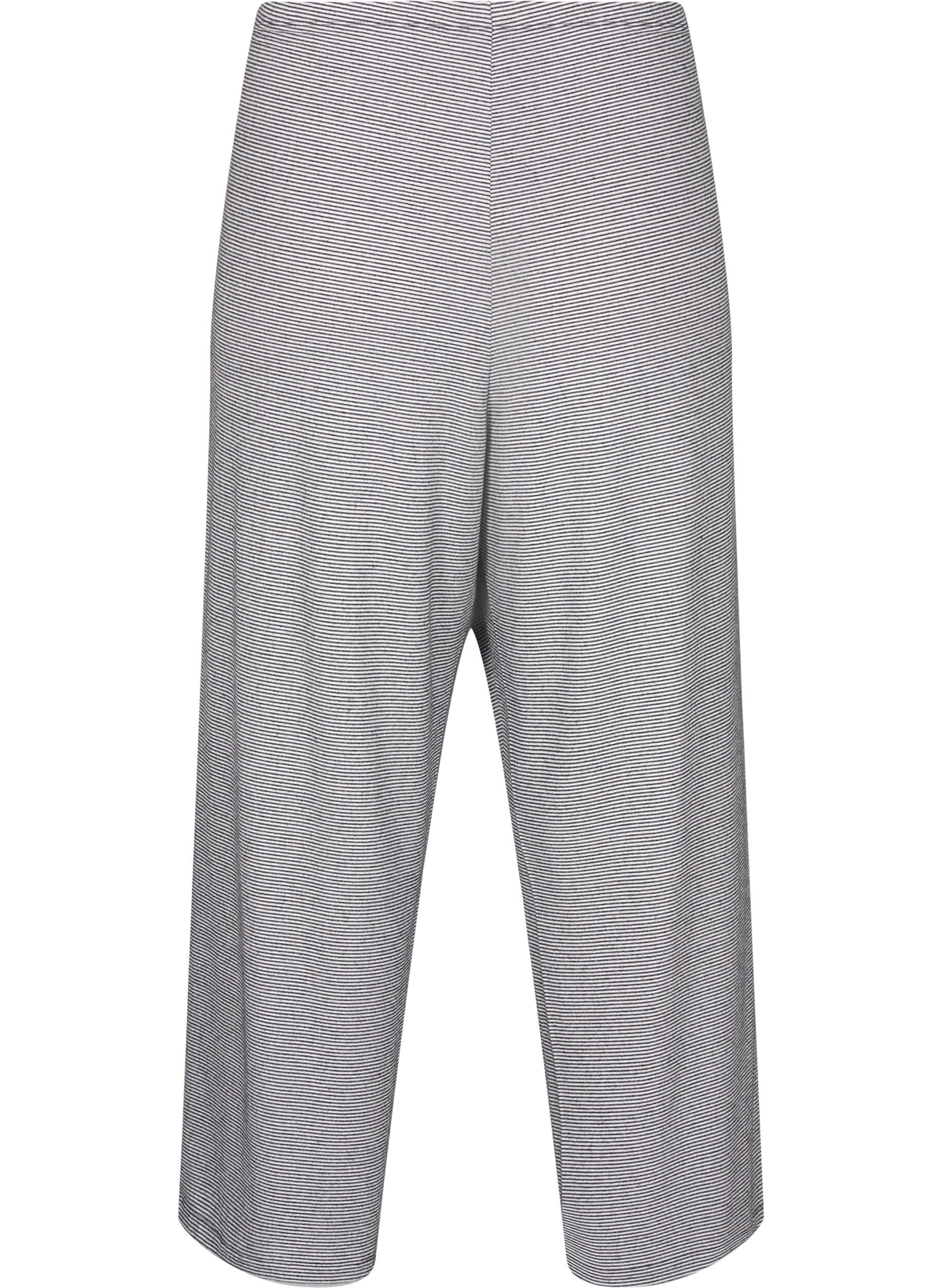 Zizzi Y&ouml;housut, joissa on taskut, Striped DGM , Packshot image number 1