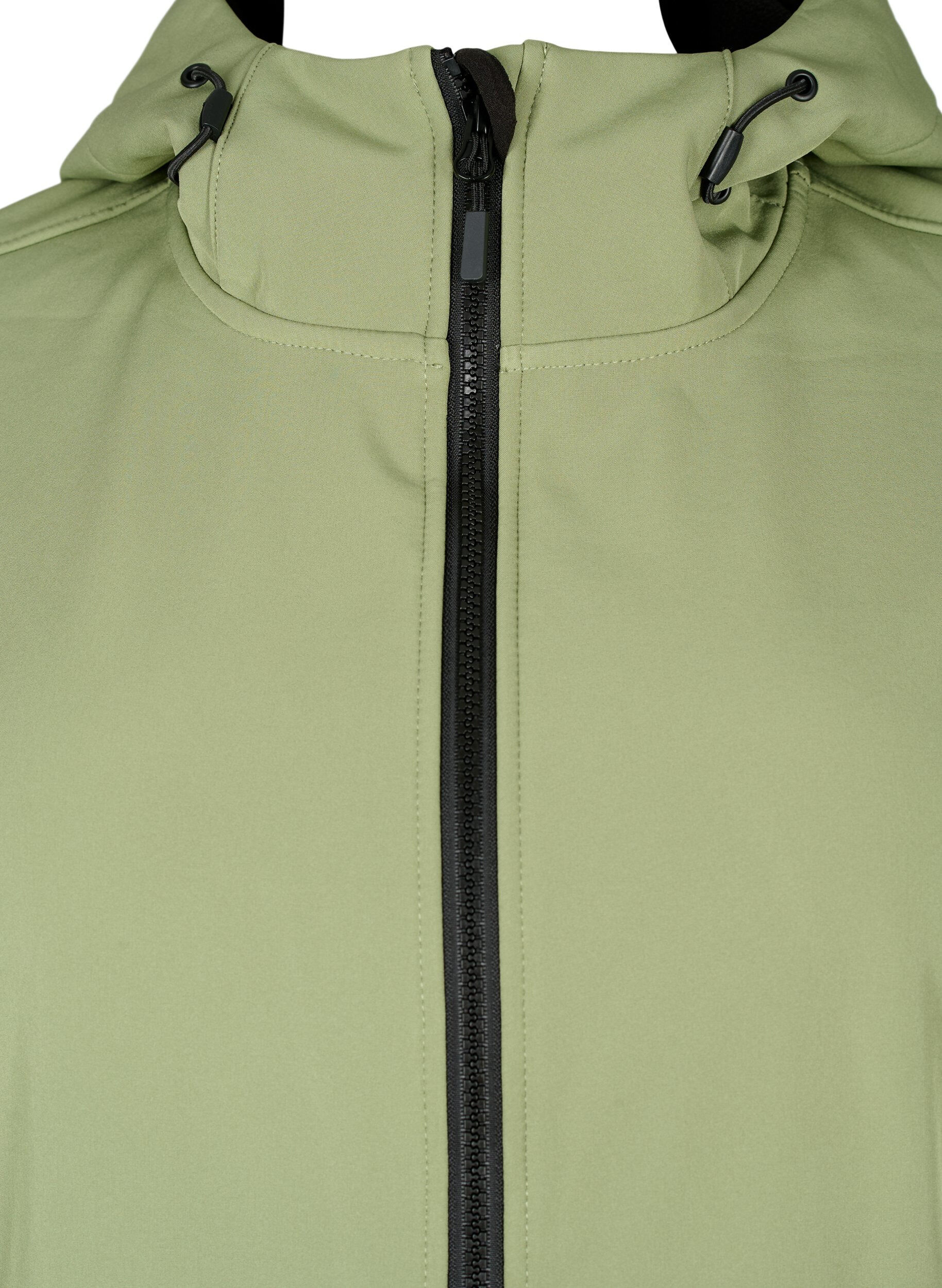 Zizzi Lyhyt softshell-takki, jossa on taskut, Oil Green, Packshot image number 2