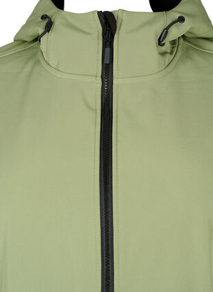 Lyhyt softshell-takki, jossa on taskut, Oil Green, Packshot image number 2
