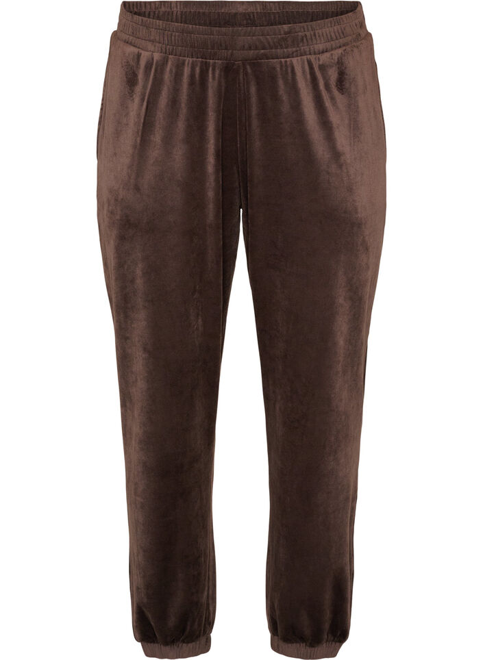 Rennot velourhousut, Ruskea, Packshot image number 0