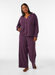 Ribattu neuletakki V-kaula-aukolla, Violetti, Model image number 1