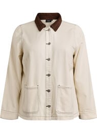 V&auml;rik&auml;s farkkutakki kontrastikauluksella, Vanilja