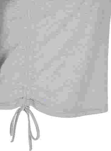 Kropattu t-paita nyörillä, Light Grey Melange, Packshot image number 2