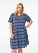 Kuvioitu mekko painatuksella, Sininen, Model image number 0