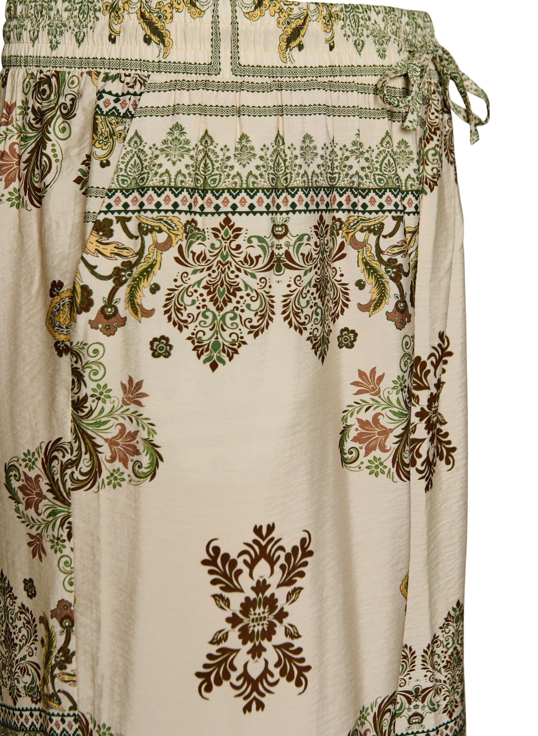 Zizzi Kuvioidut leve&auml;lahkeiset housut, Vihre&auml;, Packshot image number 2