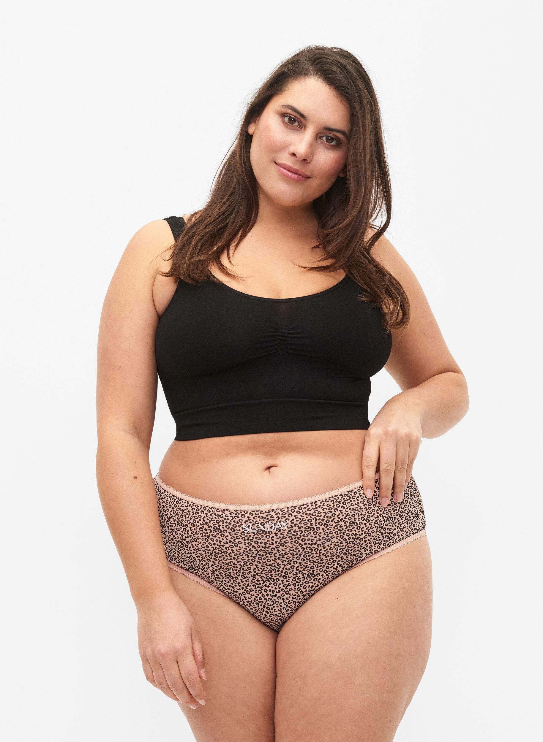 Zizzi 7 kpl alushousuja normaalilla vy&ouml;t&auml;r&ouml;ll&auml;, Blue Multi Pack , Model image number 0