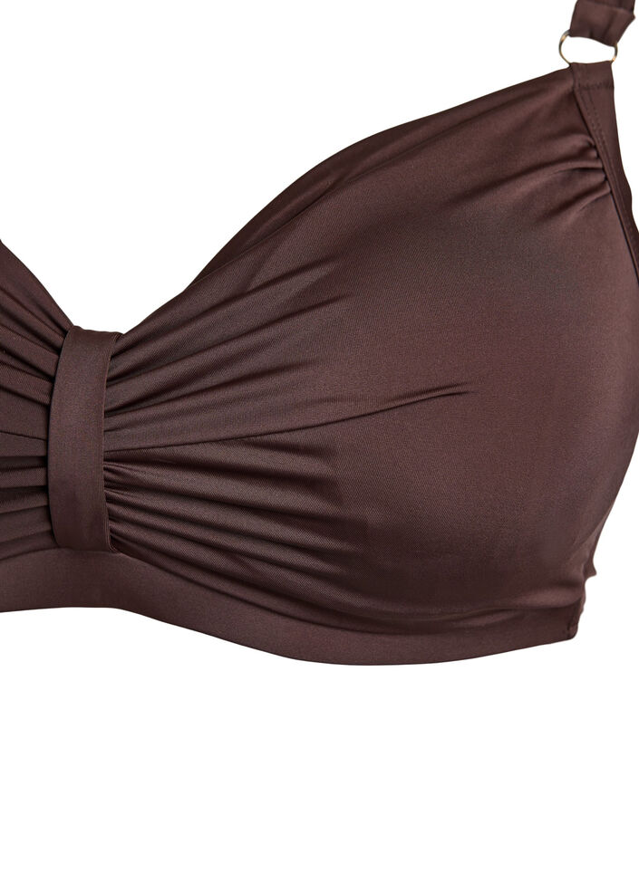 Bikiniliivit, joissa on kaarituet ja laskostus, Ruskea, Packshot image number 2