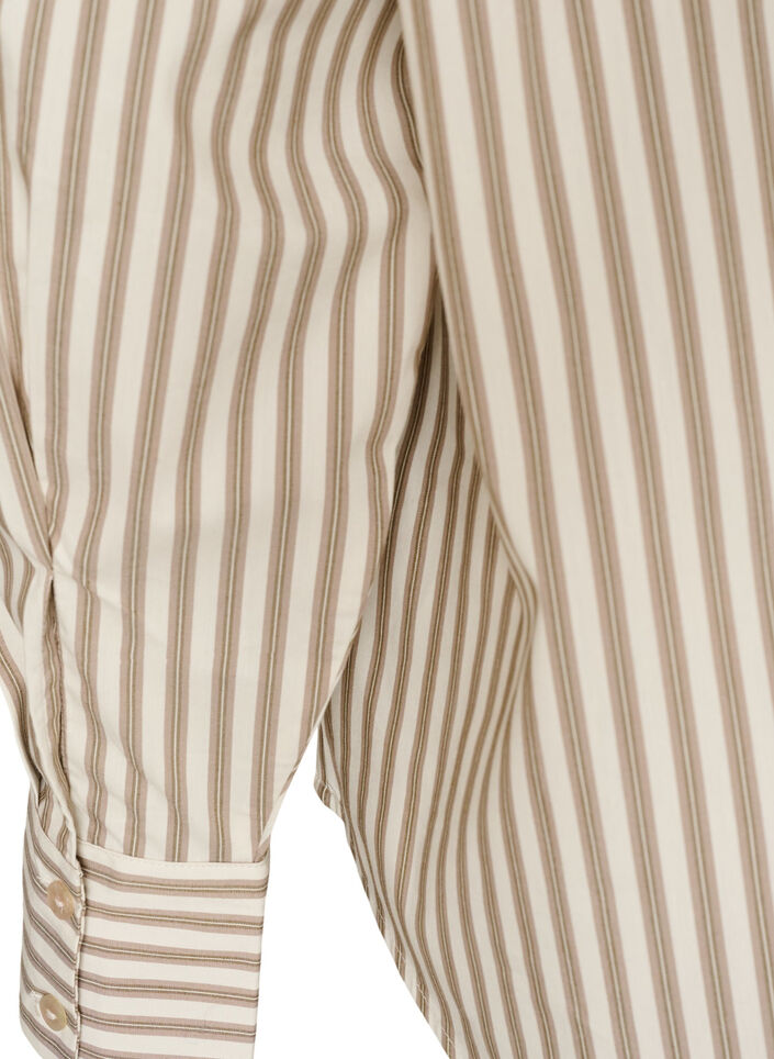 Raidallinen paita irrotettavalla kaulanauhalla, Beige, Packshot image number 3