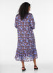 Mekko, jossa on kukkakuviota ja r&ouml;yhel&ouml;helma, Ruskea, Model image number 1