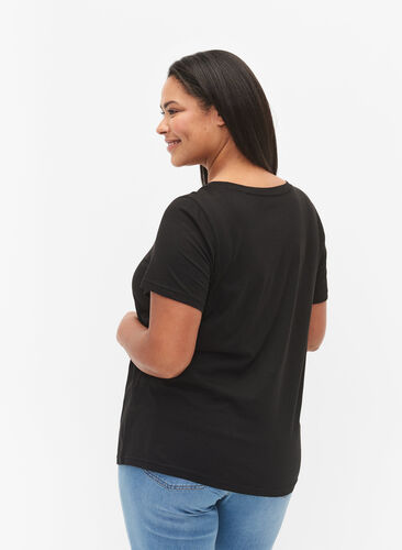 Puuvillainen t-paita printillä, Black MIAMI, Model image number 1
