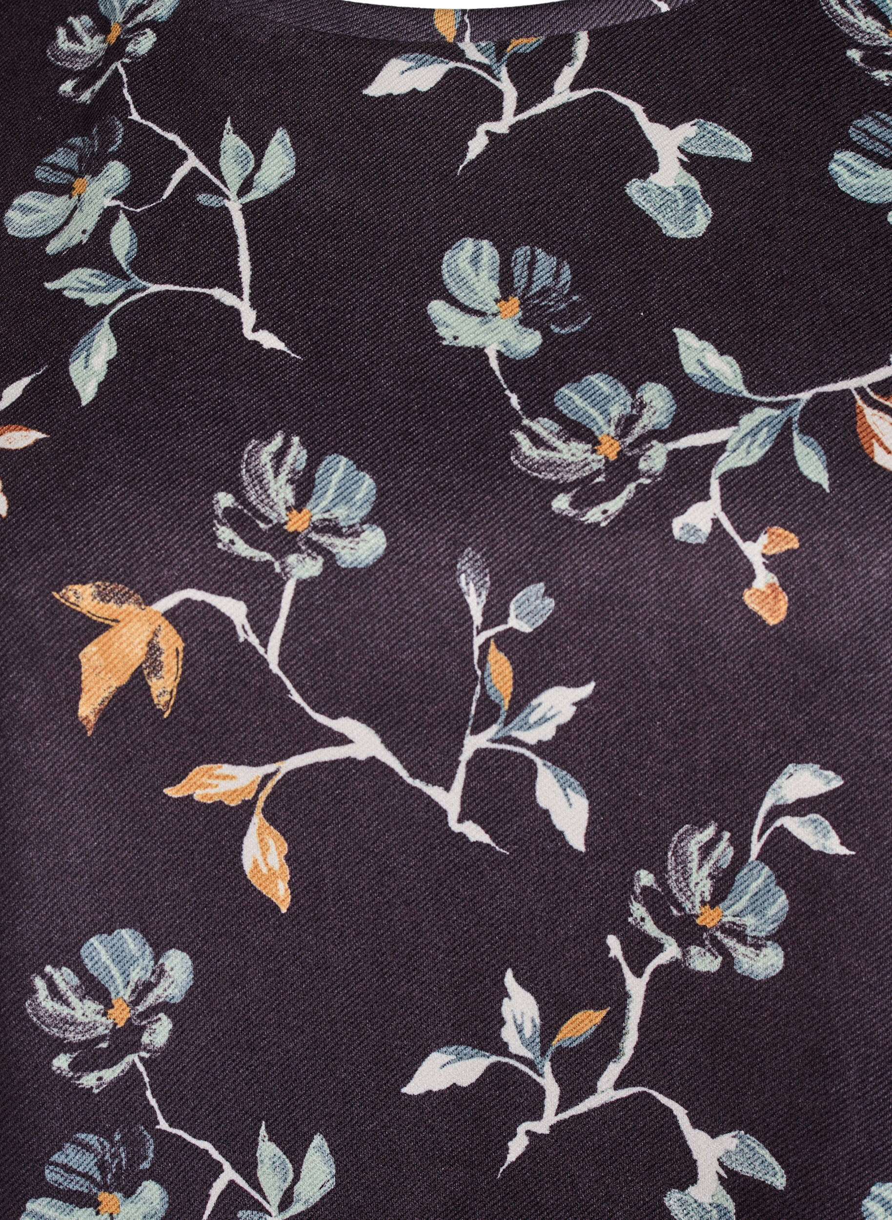 Zizzi Lyhyt A-linjainen mekko 7/8-hihoilla, Musta, Packshot image number 2