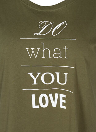 Lyhythihainen puuvillainen t-paita printillä, Ivy green w. Love, Packshot image number 2