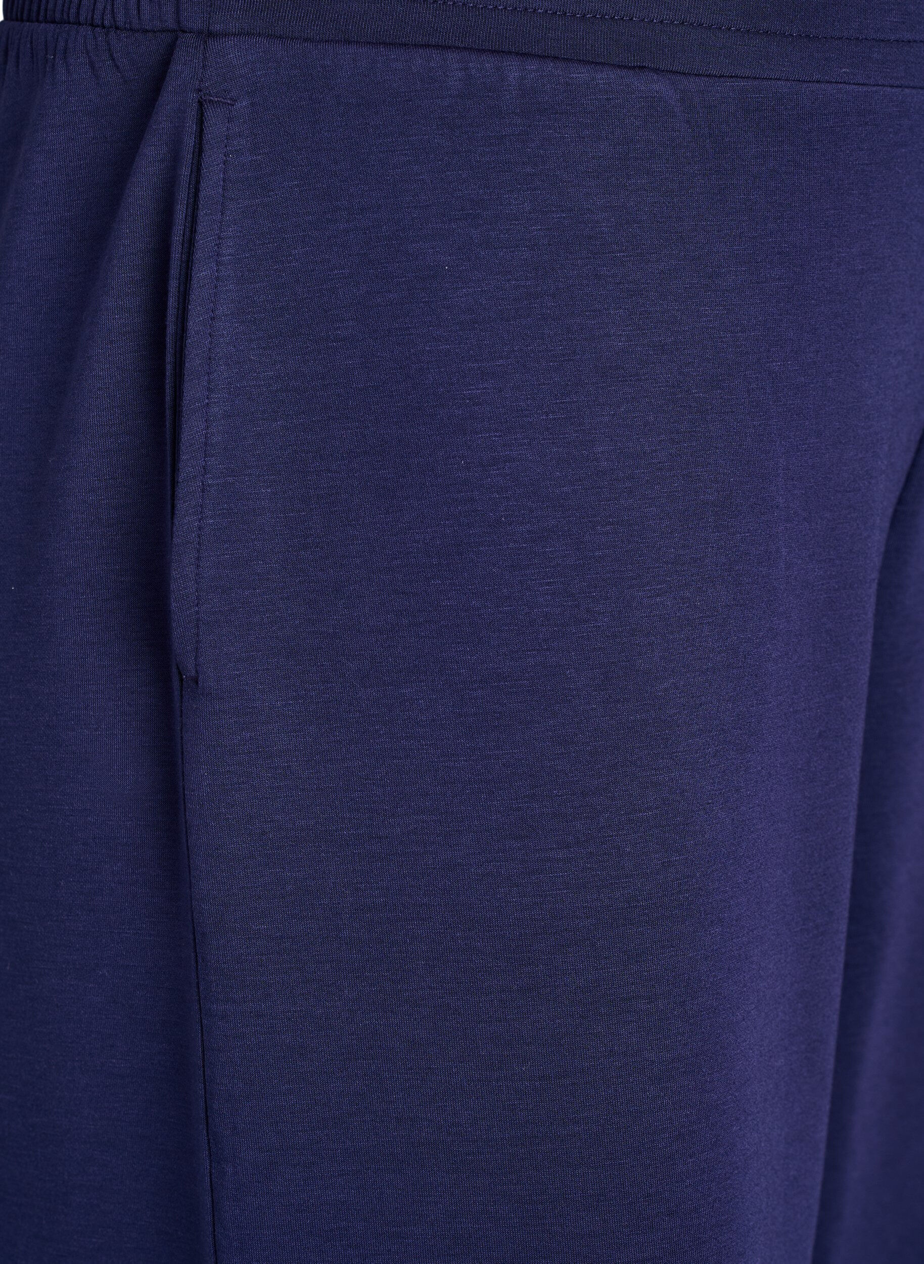 Zizzi 7/8 modaalisekoitehousut taskuilla, Sininen, Packshot image number 2