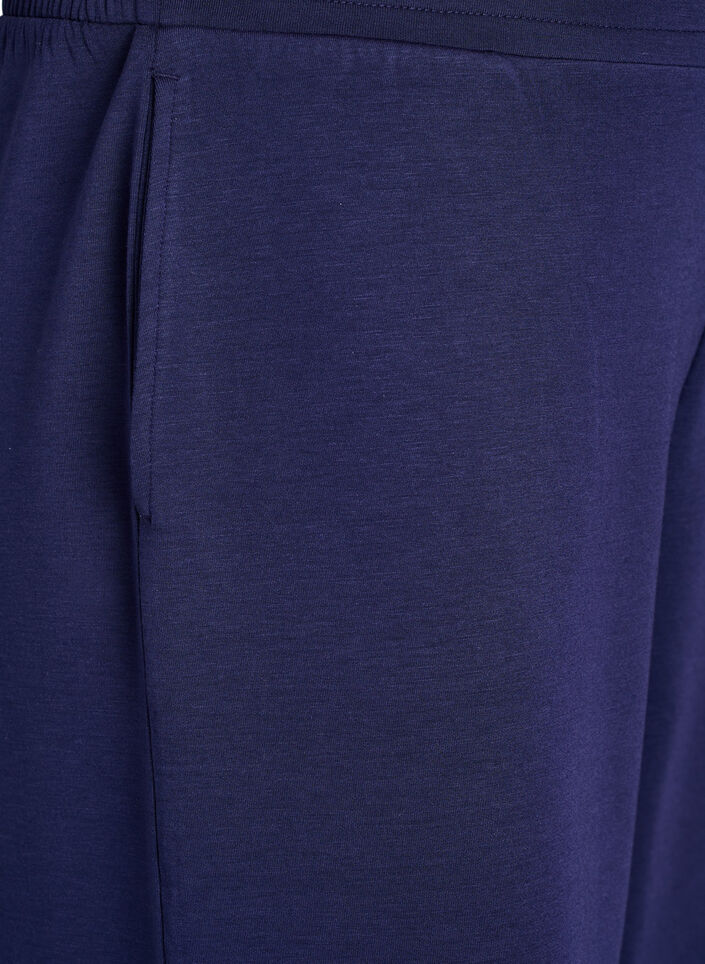 7/8 modaalisekoitehousut taskuilla, Sininen, Packshot image number 2