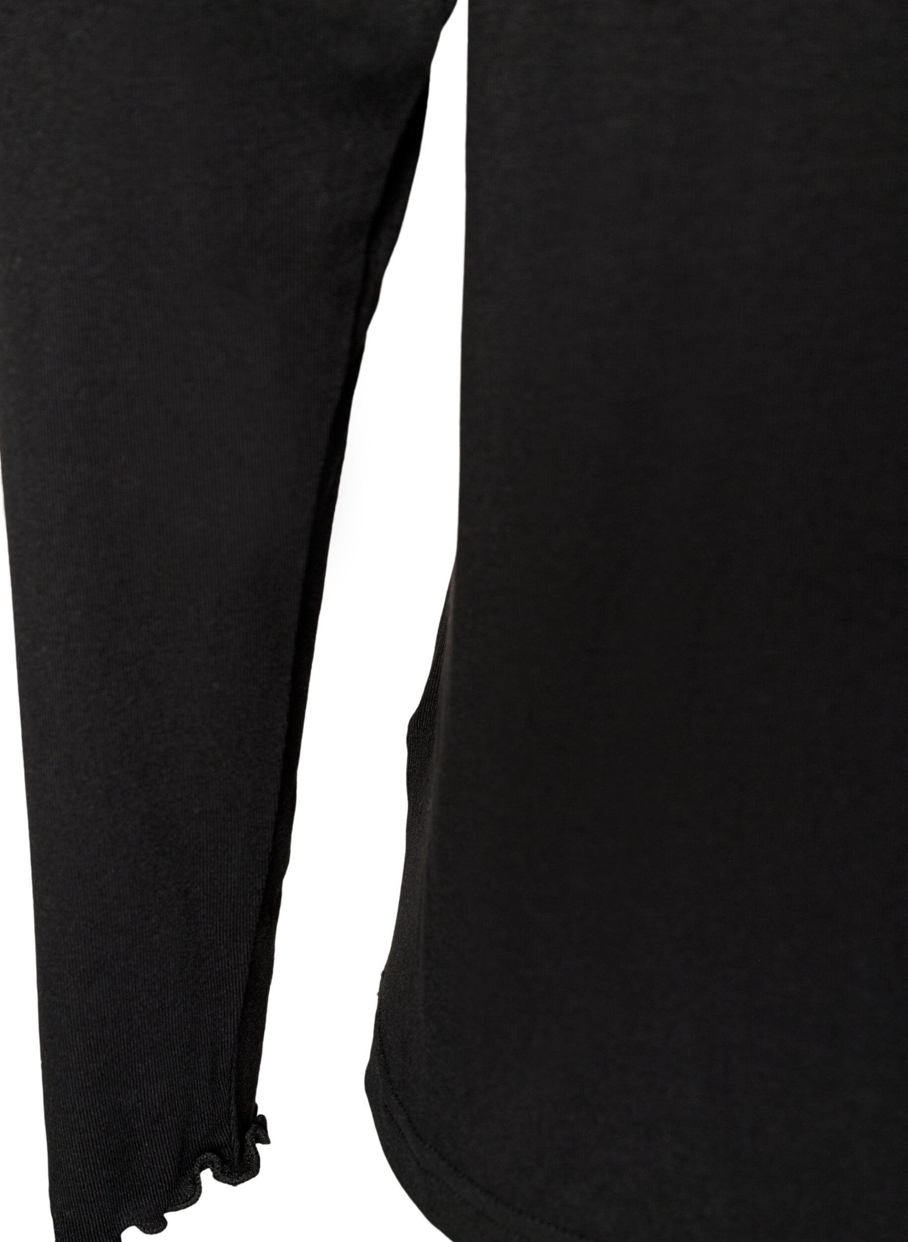 ZizziPitk&auml;hihainen viskoosiy&ouml;paita, Musta, Packshot image number 3