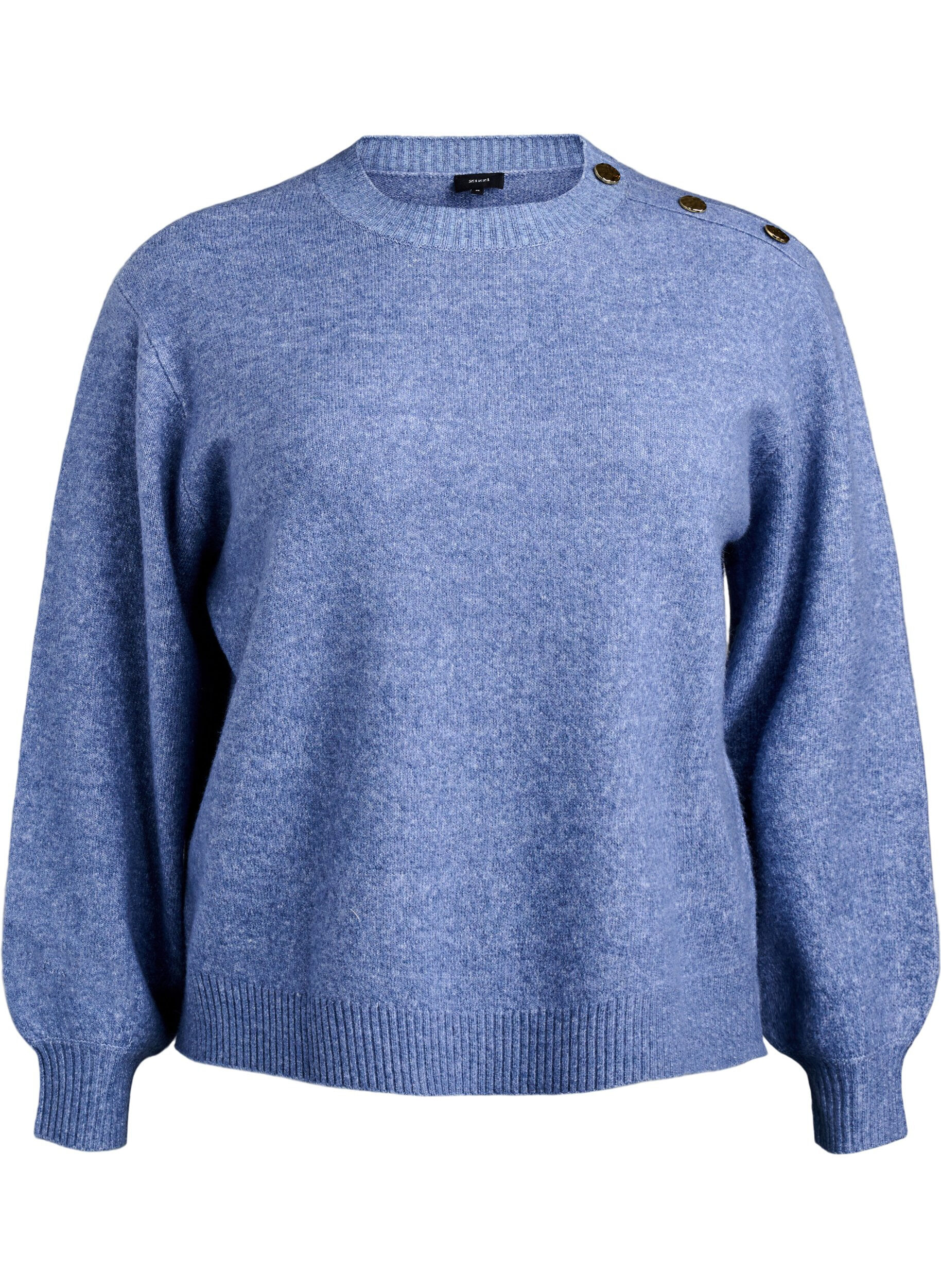 ZizziNeulepusero nappiyksityiskohdalla, Sininen, Packshot image number 0