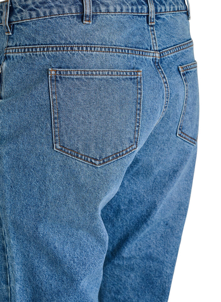 Mille Mom Fit -farkut korkealla vy&ouml;t&auml;r&ouml;ll&auml;, Sininen, Packshot image number 3
