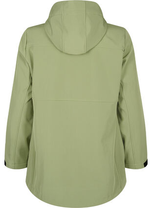 Lyhyt softshell-takki, jossa on taskut, Oil Green, Packshot image number 1