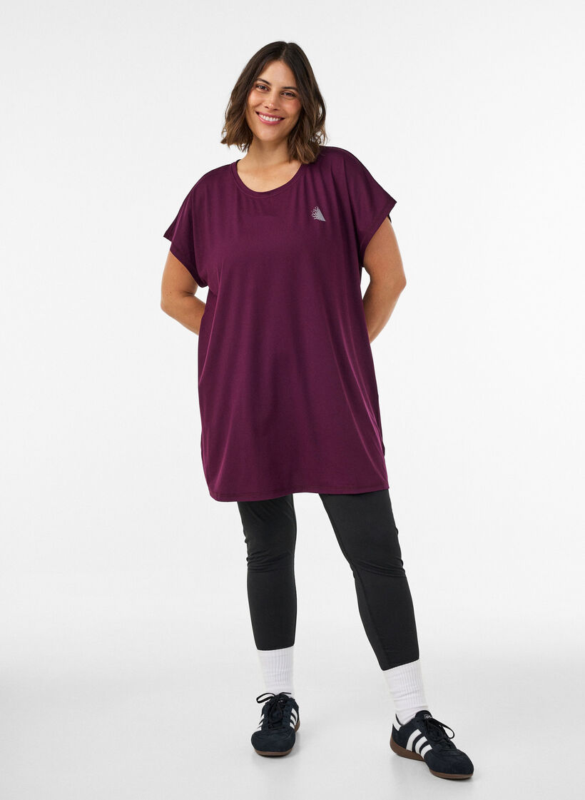 Pitk&auml; treenipaita, Violetti, Model image number 1