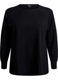 Neulepusero pyöreällä pääntiellä ja neulekuviolla., Musta