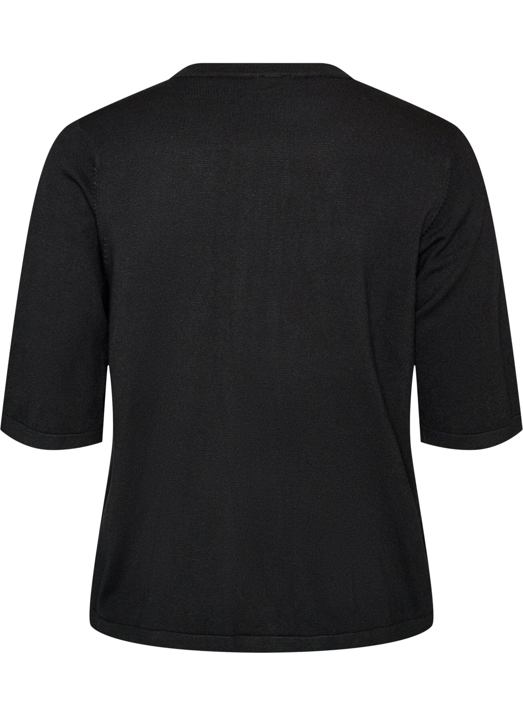 ZizziNeulecardigan syd&auml;nnapeilla ja lyhyill&auml; hihoilla, Musta, Packshot image number 1