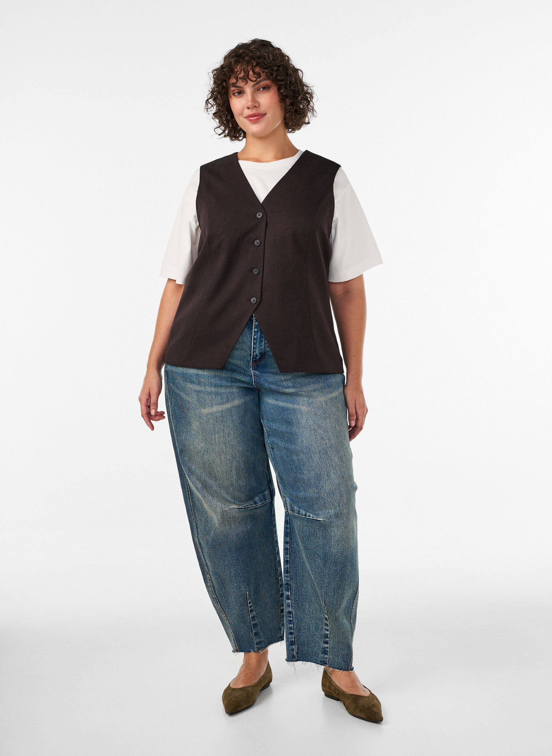 ZizziLiivi nappikiinnityksell&auml;, Ruskea, Model image number 1
