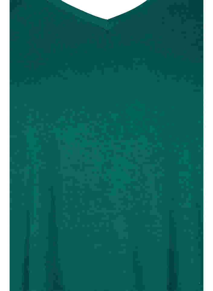 Yksivärinen perus t-paita puuvillasta, Evergreen, Packshot image number 2