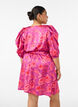 Kukallinen mekko puff-hihoilla ja solmittavalla vy&ouml;ll&auml;, Vaaleanpunainen, Model image number 2