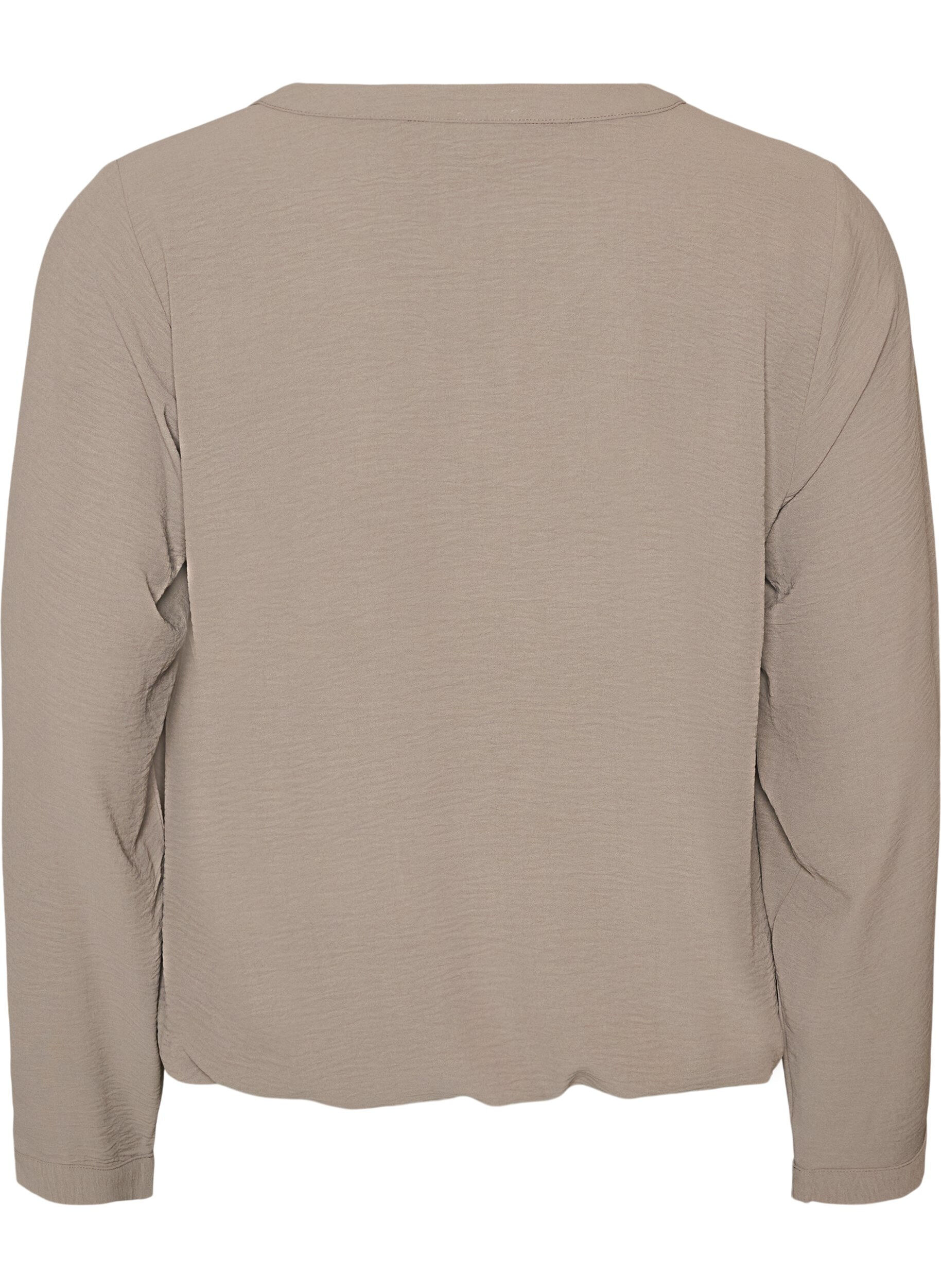 ZizziPusero pallomaisella siluetilla ja V-p&auml;&auml;ntiell&auml;, Beige, Packshot image number 1