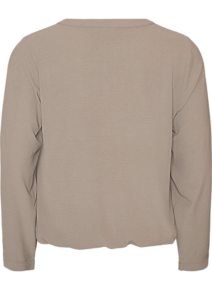 Pusero pallomaisella siluetilla ja V-p&auml;&auml;ntiell&auml;, Beige, Packshot image number 1