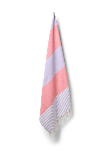 Raidallinen pyyhe hapsuilla , Pastel Lilac Comb, Packshot image number 0