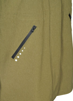 Pitkä hupullinen softshell-takki, Ivy green, Packshot image number 3