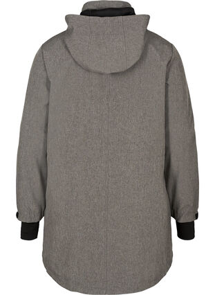 Softshell-takki hupulla ja taskuilla , Medium Grey Melange, Packshot image number 1
