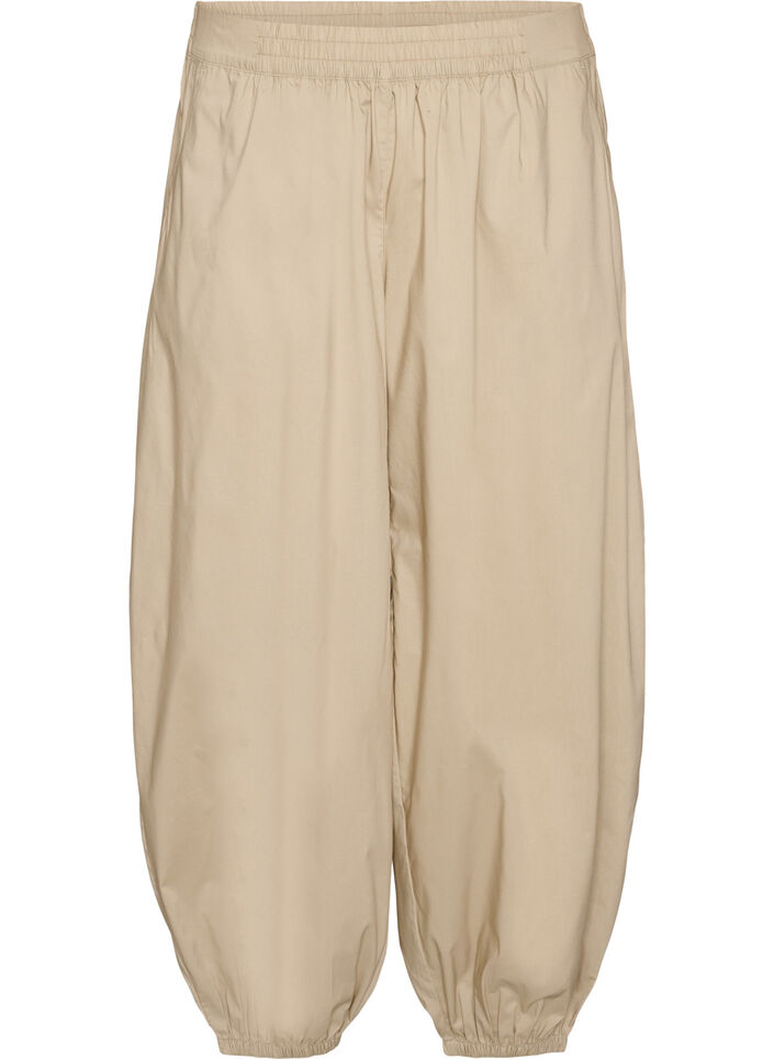 Ilmapallohousut taskuilla ja joustavalla vy&ouml;t&auml;r&ouml;ll&auml;, Beige, Packshot image number 0