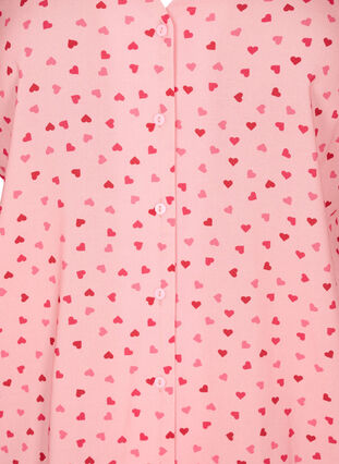 Printattu pyjamapaita viskoosia, Pink Icing W. hearts, Packshot image number 2