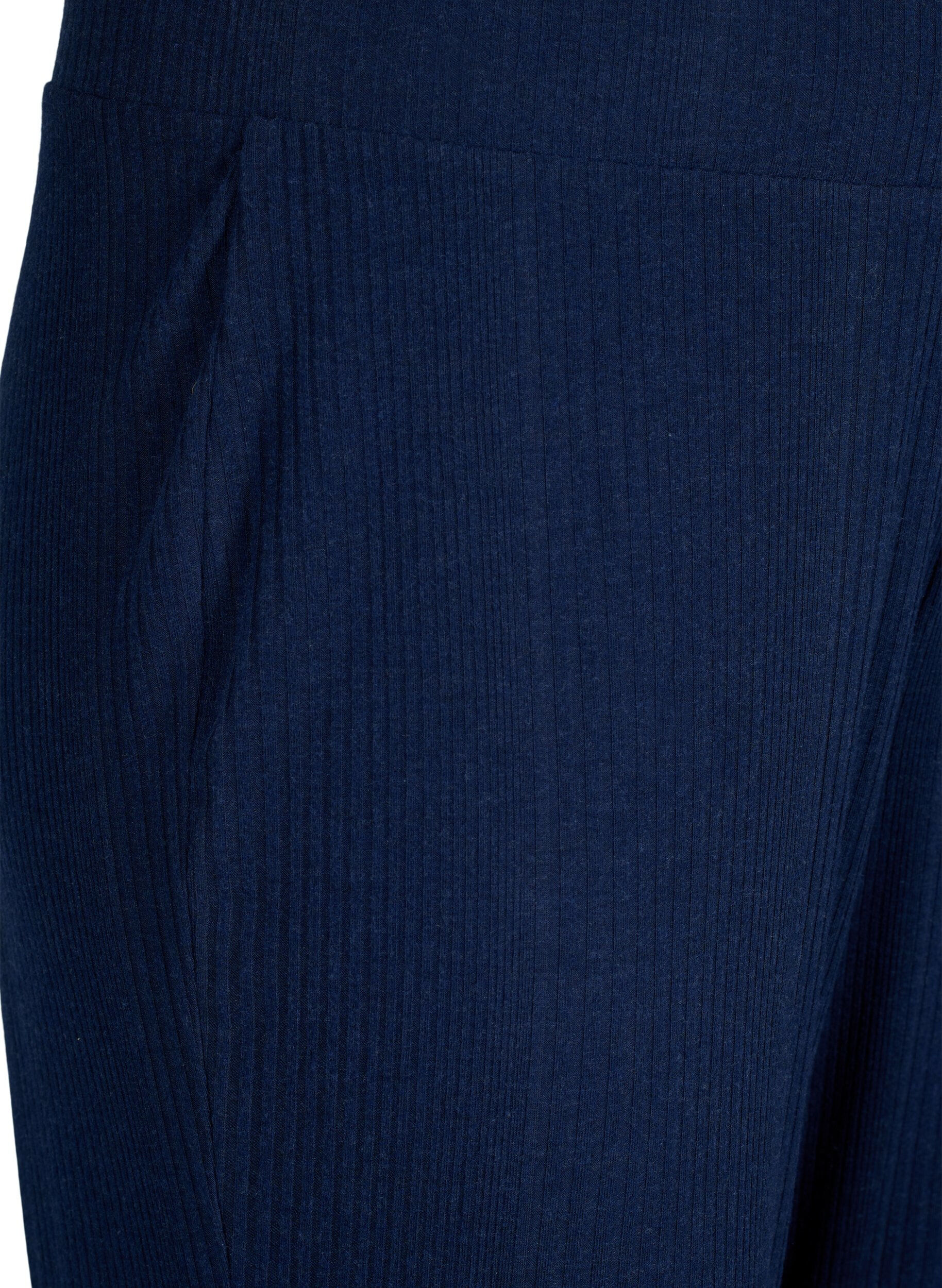 Zizzi Mukavat housut raidallisesta kankaasta, Night Sky Mel., Packshot image number 2