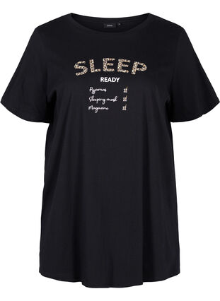 Väljä yö t-paita ekologisesta puuvillasta , Black Sleep, Packshot image number 0