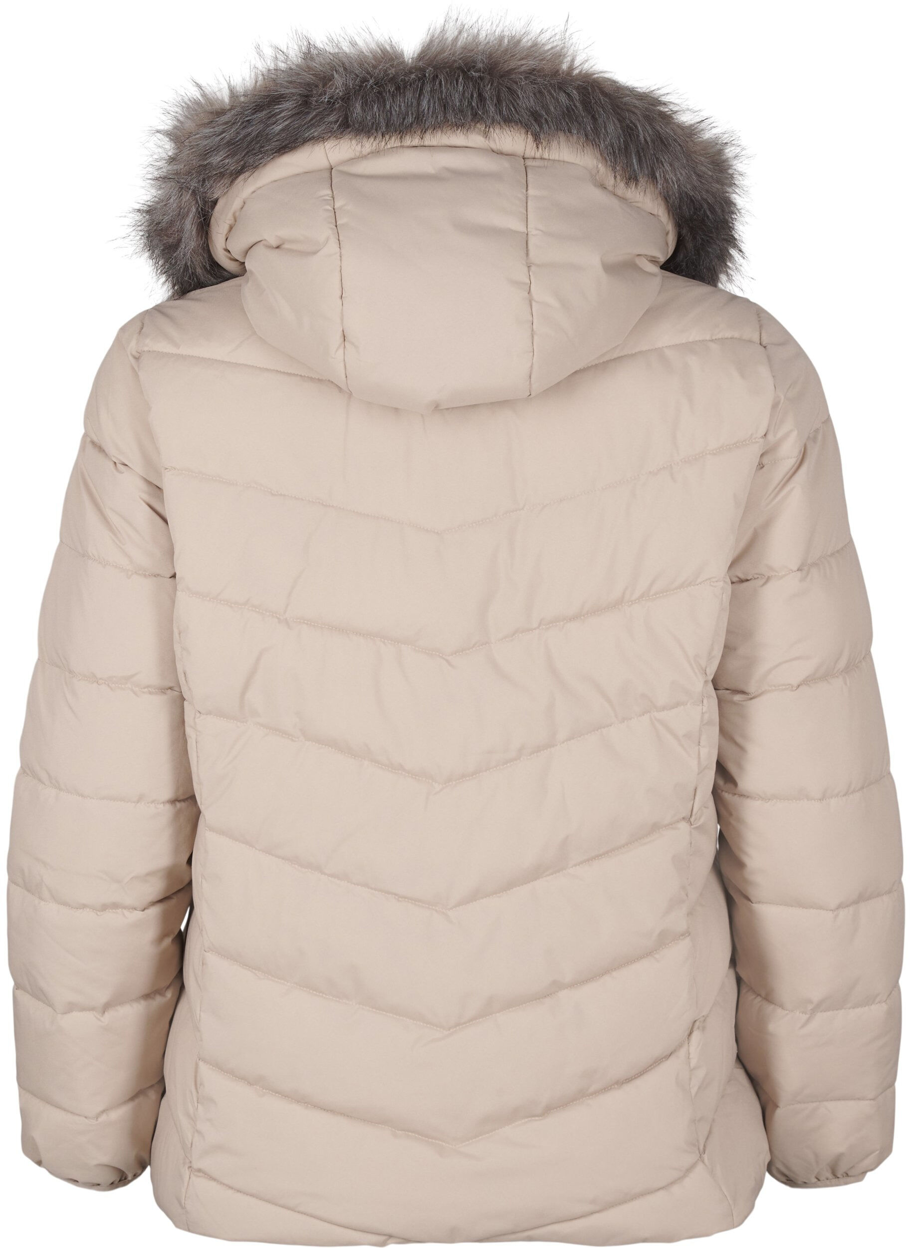ZizziLyhyt toppatakki hupulla, Beige, Packshot image number 1