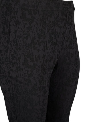 Viskoosista valmistetut housut, joissa on sävy sävyyn -kuvio, Black, Packshot image number 2