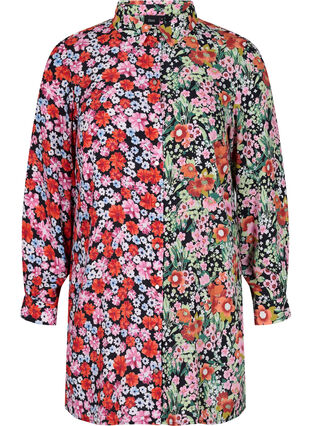 Kukallinen paita viskoosista, Flower AOP Mix, Packshot image number 0