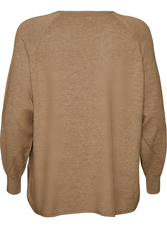 Neulepusero py&ouml;re&auml;ll&auml; p&auml;&auml;ntiell&auml; ja neulekuviolla, Beige, Packshot image number 1