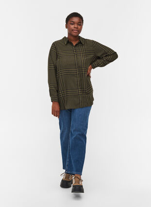 Ruudullinen paita pitkillä hihoilla , Ivy Green Check, Model image number 2