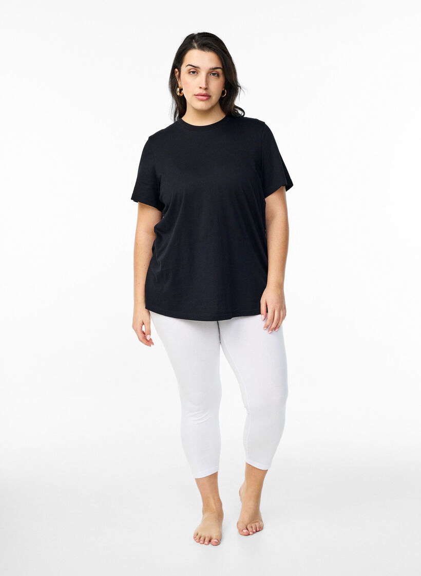 3/4-pituiset viskoosileggingsit, Valkoinen, Model image number 1